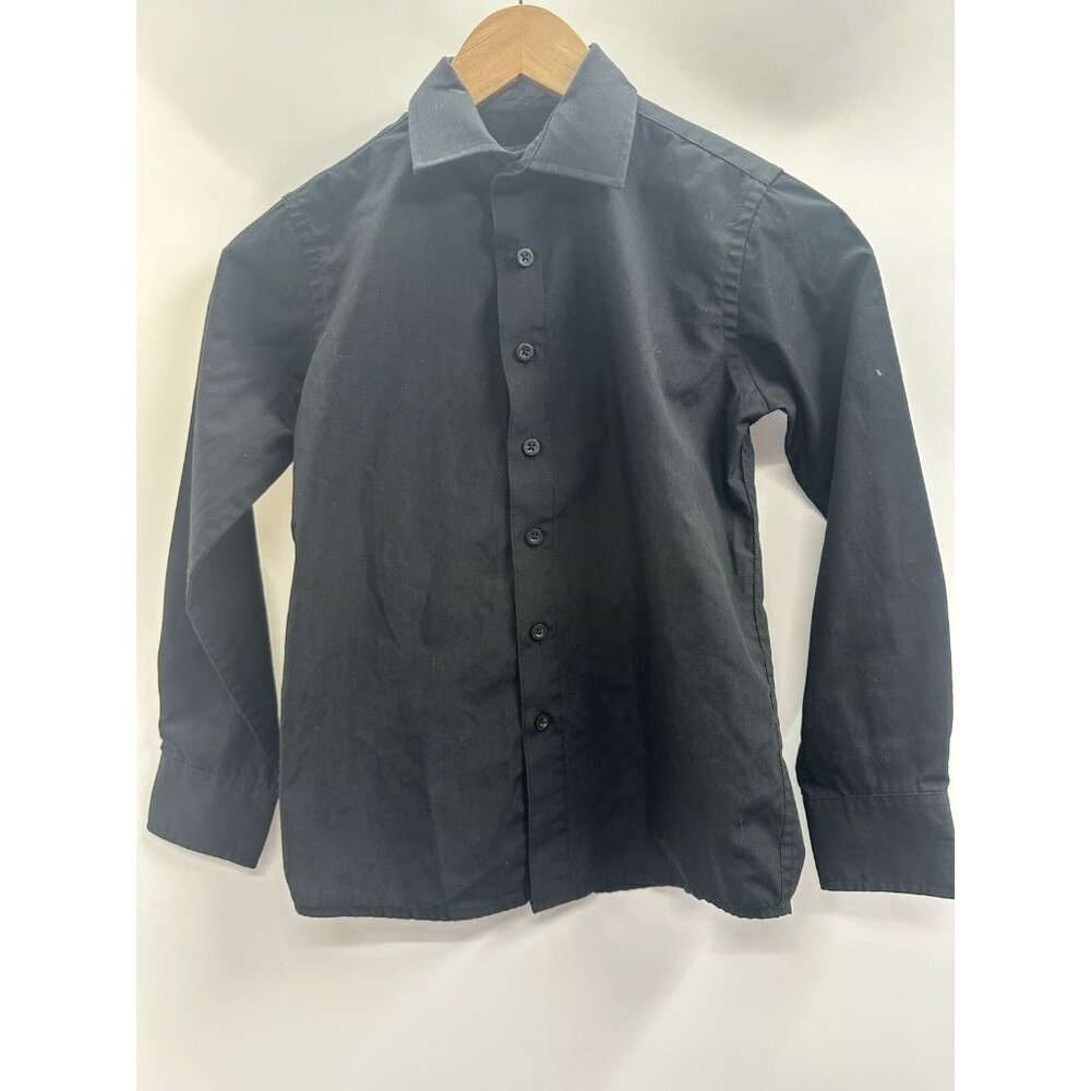 Newberry Shirt Boys Size 8 Black Cotton Button Down Casual